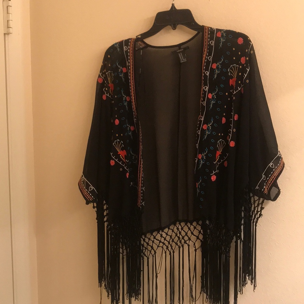 Boho sheer swim cover up blouse